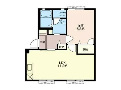 LUMIERE(1LDK/1階)の間取り写真