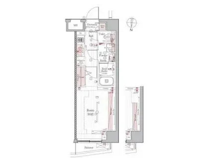 ブライズ住吉(1K/5階)の間取り写真