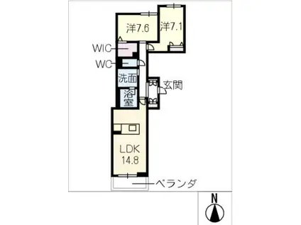 フロラシオン(2LDK/2階)の間取り写真