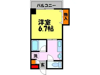 ファインキャッスル城ヶ堀(1K/4階)の間取り写真