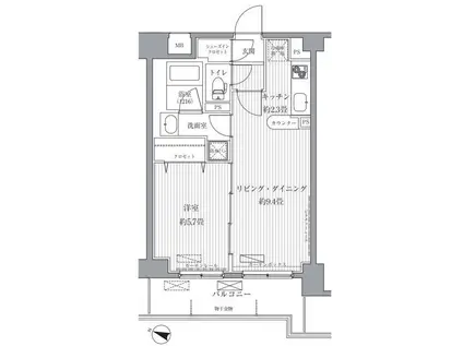 サニーリヴ北新横浜(1LDK/2階)の間取り写真