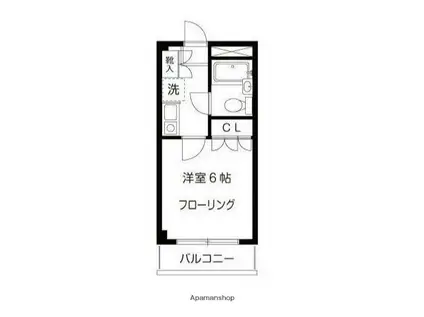 ヒルサイドフラッツIII(1K/3階)の間取り写真