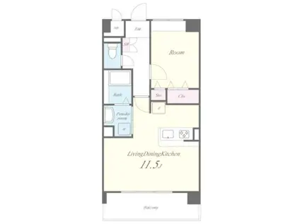 ふじみランド(1LDK/4階)の間取り写真