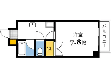 ドミールウエスト(1K/3階)の間取り写真