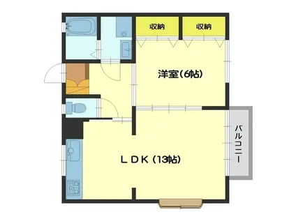 サントピアニュー金代(1LDK/1階)の間取り写真