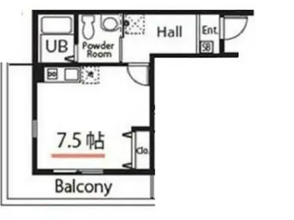 H弘明寺A棟(ワンルーム/2階)の間取り写真