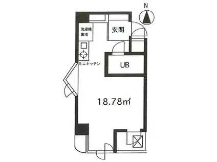 フローレス絵面(ワンルーム/4階)の間取り写真