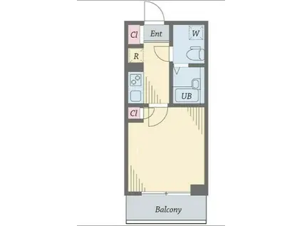 ダイヤモンドタワー西小山(1K/12階)の間取り写真