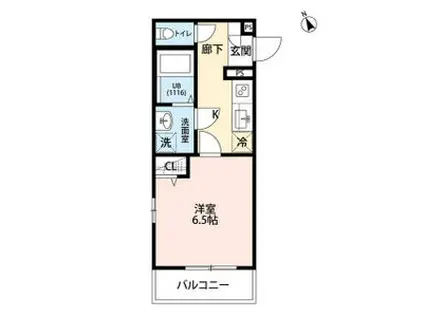 フルール野並(1K/2階)の間取り写真