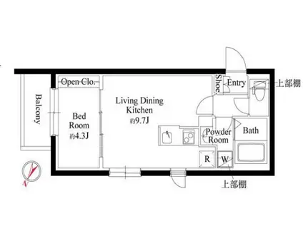 カーサピアッツァ杉並和田(1LDK/3階)の間取り写真