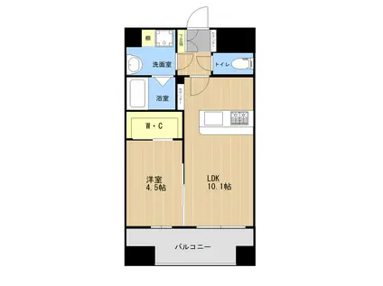 LIBTH九品寺II(1LDK/12階)の間取り写真