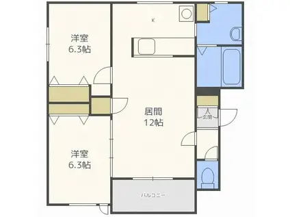 アクアトピア曙(2LDK/3階)の間取り写真
