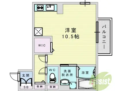 カメリア(ワンルーム/1階)の間取り写真