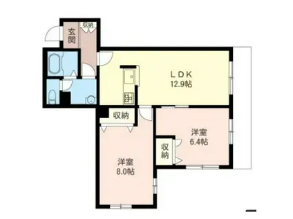 ＪＲ横須賀線 東戸塚駅 徒歩20分 3階建 築11年(2LDK/1階)の間取り写真