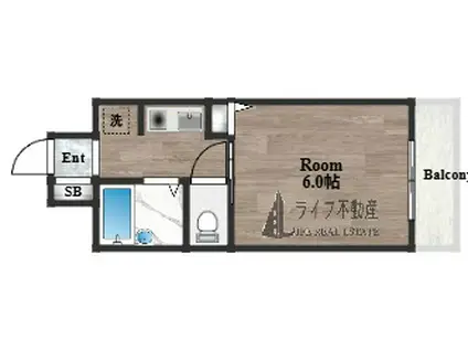 アベニューサンリット(1K/5階)の間取り写真