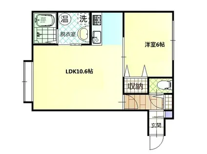 SKY BLUE(1LDK/1階)の間取り写真