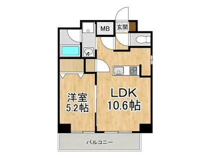 ORCHID COURT四条大宮(1LDK/6階)の間取り写真