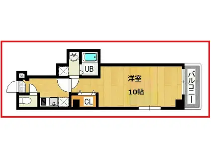 ハイロード大島(1K/3階)の間取り写真