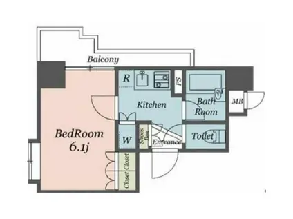 パレステュディオ渋谷ステーションフロント(1K/6階)の間取り写真