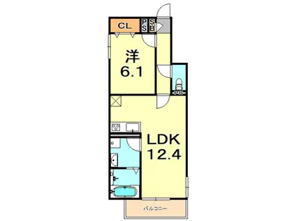 DEAR COURT(1LDK/1階)の間取り写真