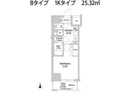 BRISA本郷真砂(1K/8階)の間取り写真
