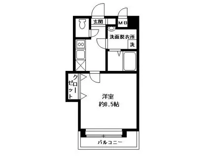 ダイナコートエスタディオ東公園II(1K/6階)の間取り写真