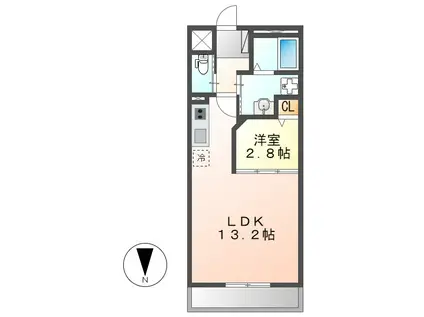 ドゥナーレ名駅西(1LDK/3階)の間取り写真