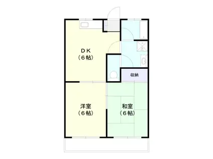 サンハイツ笠上(2DK/1階)の間取り写真