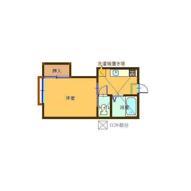 ビラ山富士(1K/1階)の間取り写真