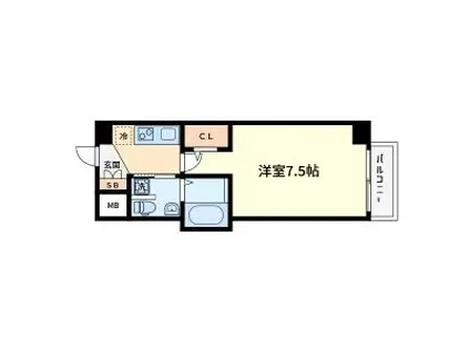 ラシーヌ天王寺町南(1K/11階)の間取り写真