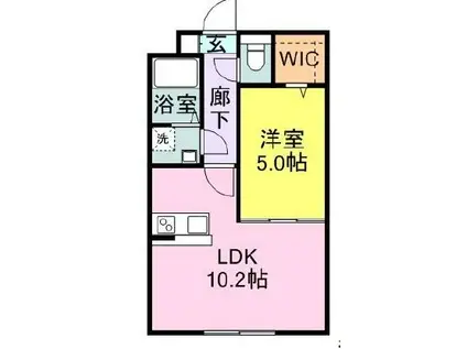 ファウンテンヒルズ大宮町(1LDK/1階)の間取り写真