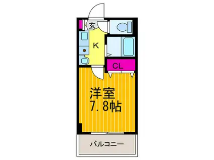 生駒カレッジシティII(1K/5階)の間取り写真
