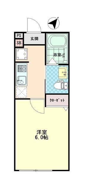 クエスト稲毛(1K/2階)の間取り写真