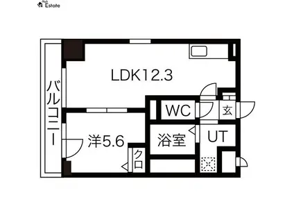 ドゥナーレ畑江通(1LDK/10階)の間取り写真