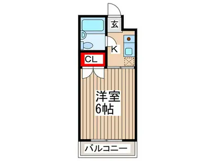 SKビル(1K/3階)の間取り写真