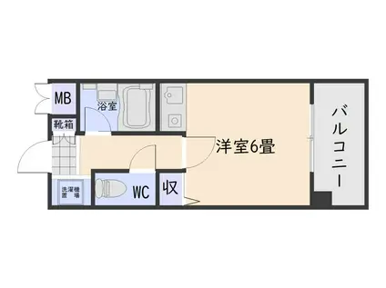 トーカンキャステール交通局前(ワンルーム/10階)の間取り写真