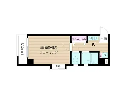 ビルトモア西新宿(1K/4階)の間取り写真