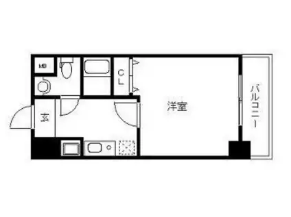アソシアグロッツオ博多セントラルタワー(1K/8階)の間取り写真
