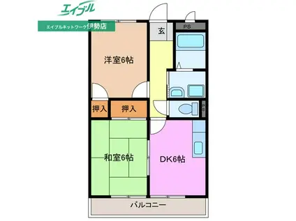 RESIDENCE須賀崎(2DK/2階)の間取り写真