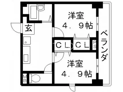 リップル ルネ放出(2K/6階)の間取り写真