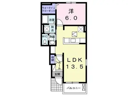 エス・ベルA棟(1LDK/1階)の間取り写真