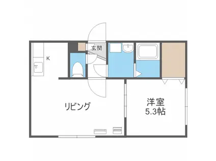 ジュネパレス札幌(1LDK/3階)の間取り写真