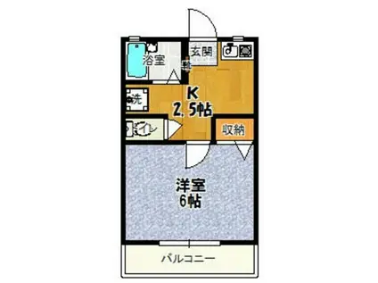 第8松浦コーポII(1K/1階)の間取り写真