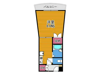 ボイスデムドン(1K/2階)の間取り写真