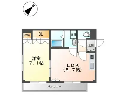 地下鉄鶴舞線 庄内緑地公園駅 徒歩10分 2階建 築23年(1LDK/2階)の間取り写真