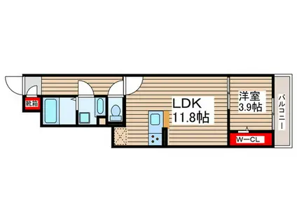 東庄レジデンス(1LDK/1階)の間取り写真