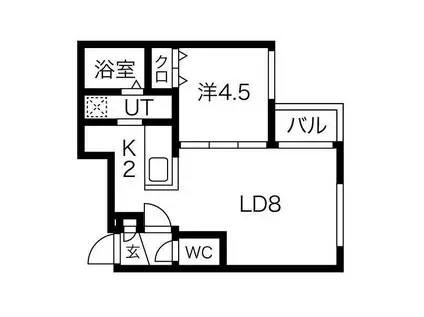 キングハウス豊平4条9丁目(1LDK/3階)の間取り写真