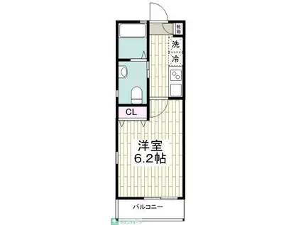 アトリビュート横浜(1K/1階)の間取り写真