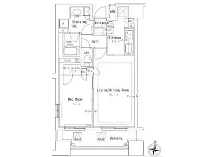 パークアクシス御茶ノ水ステージ(1LDK/10階)の間取り写真
