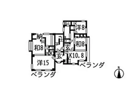 コーポ香鯉園(4SLDK/2階)の間取り写真